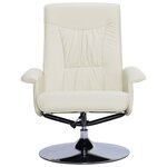 Vidaxl fauteuil inclinable avec repose-pied crème similicuir