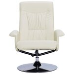 vidaXL Fauteuil inclinable avec repose-pied Crème Similicuir