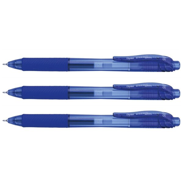 Stylo Roller à encre gel Liquid EnerGel-X BLN105 Bleu x 3 PENTEL