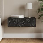 vidaXL Table d'appoint murale 59 x 34 5 x 17 cm Bois d'ingénierie Noir