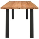 vidaXL Table à manger marron clair bois de chêne massif rectangulaire