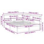 vidaXL Lit bibliothèque sans matelas 160x200 cm bois massif de pin