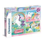 CLEMENTONI - Puzzle Licornes 3 x 48 Pieces Super Color
