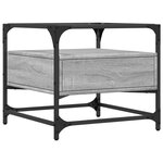 vidaXL Table basse avec dessus en verre sonoma gris 50x50x45 acier