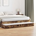 vidaXL Tiroirs de lit en chêne fumé - 180x36 5x16 5 cm - Fabriqué en bois reconstitué