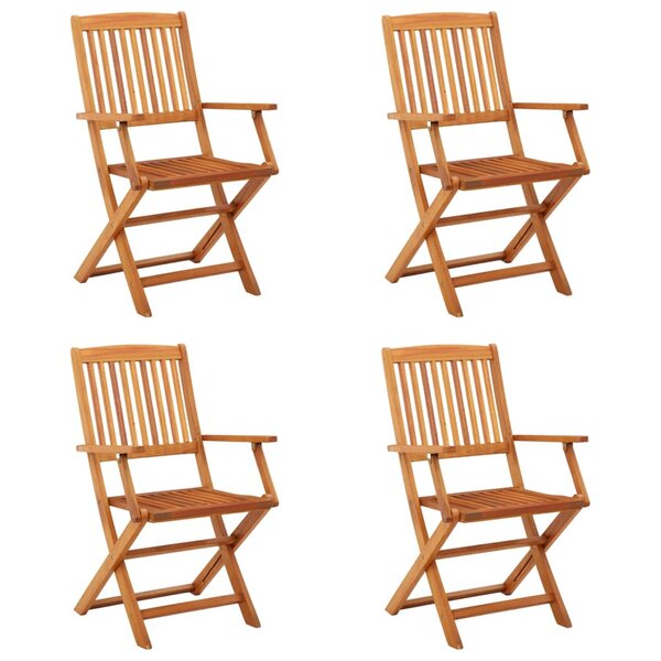 vidaXL Chaises de jardin pliables lot de 4 Bois d'eucalyptus massif