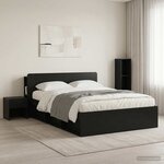 vidaXL Cabinet de Tête de Lit avec stockage Noir Bois d'ingénierie