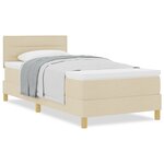 vidaXL Lit à ressorts avec matelas crème 90x200 cm tissu