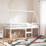 vidaXL Toit de lit pour enfants blanc 199x80 5x88cm bois de pin massif