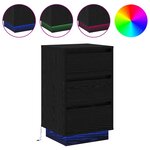 vidaXL Cabinet de chevet avec tiroir Chêne noir 39 x 34 5 x 65 cm