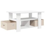 vidaXL Table basse Blanc 77 x 55 x 42 cm Bois d'ingénierie
