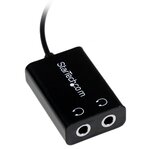 Câble Adaptateur Casque Slim Noir Doubleur Audio Jack 3.5mm (M) vers 2x 3.5mm (F) STARTECH.COM