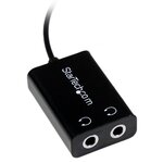 Startech.com câble adaptateur casque slim  noir - doubleur audio jack - 3.5mm (m) vers 2x 3.5mm (f)