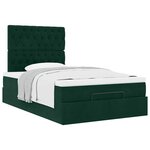 vidaXL Cadre de lit ottoman avec matelas vert foncé 120x200 cm velours