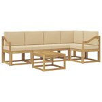 vidaXL Ensemble de canapés d'extérieur 6 pc Blanc et Beige