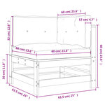 vidaXL Canapé d'angle avec coussins blanc bois de pin solide