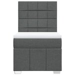 vidaXL Sommier à lattes de lit avec matelas Gris foncé 100x200cm Tissu