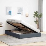 vidaXL Lit de Rangement avec stockage Gris foncé 135 x 190 cm Velours