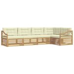 vidaXL Ensemble de canapés d'extérieur 5 pc Blanc et crème Polyester