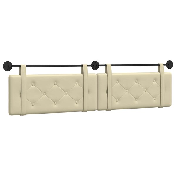 vidaXL Tête de lit suspendue Crème Simili cuir