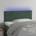 vidaXL Tête de lit à LED Vert foncé 100x5x78/88 cm Velours
