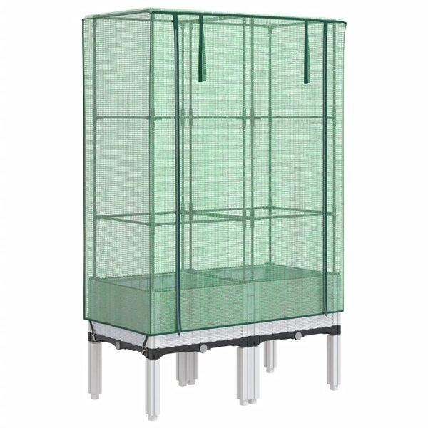 vidaXL Jardinière surélevée avec housse aspect rotin 80x40x140 cm