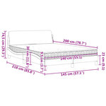 vidaXL Lit avec matelas crème 140x200 cm tissu