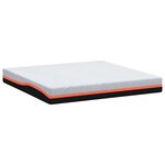 vidaXL Matelas Blanc  Gris 200 x 200 cm Mousse