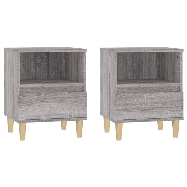 vidaXL Tables de chevet 2 Pièces Sonoma gris 40x35x50 cm