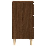 vidaXL Tables de chevet pieds en bois 2 Pièces Chêne marron 40x35x69 cm