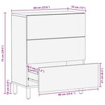 vidaXL Buffet marron 60x33x75 cm bois massif de manguier