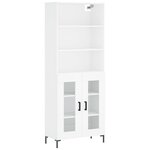 vidaXL Buffet haut Blanc 69 5x34x180 cm Bois d'ingénierie