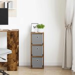 vidaXL Buffet avec tiroir Chêne fumé 25 5 x 22 x 69 5 cm