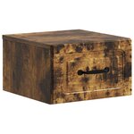 vidaXL Cabinet de chevet mural 2 Pièces Chêne fumé 34 5 x 33 x 20 cm