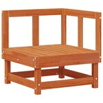 vidaXL Canapé d'angle de jardin Pin massif Pin brun ciré