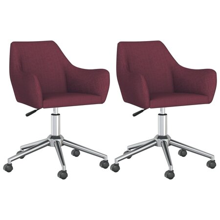 vidaXL Chaises à manger pivotantes lot de 2 violet tissu