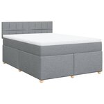 vidaXL Sommier à lattes de lit avec matelas Gris clair 140x190cm Tissu
