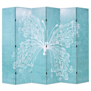 vidaXL Cloison de séparation pliable 228 x 170 cm Papillon Bleu