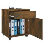 vidaXL Armoire roulante Chêne fumé 45x38x54 cm Bois d'ingénierie