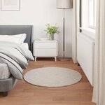 vidaXL Tapis en Fourrure Synthétique de Lapin Olite Beige Ø 120 cm