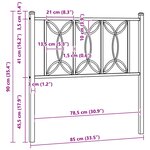 vidaXL Tête de lit de remplacement métal blanc 80 cm
