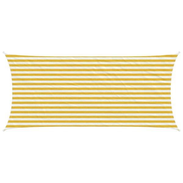 vidaXL Voile d'ombre 2 x 5 m HDPE Rectangulaire Jaune et blanc