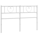 vidaXL Tête de lit métal blanc 150 cm