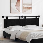 vidaXL Tête de lit suspendue Avec lumière LED Noir Velours