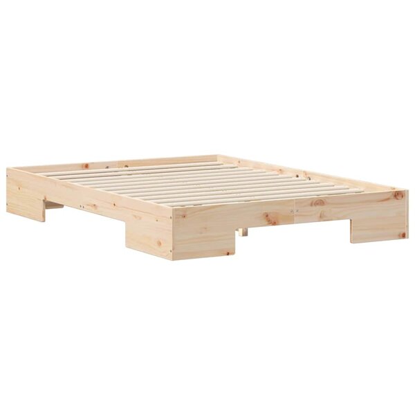 vidaXL Cadre de lit surélevé Marron 140 x 190 cm Bois massif en pin