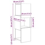 vidaXL Meuble d'angle Blanc 30 5x30x95cm Bois d'ingénierie