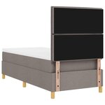 vidaXL Lit à ressorts avec matelas Taupe 100 x 200 cm tissu