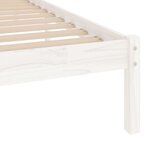 vidaXL Cadre de lit sans matelas blanc bois massif