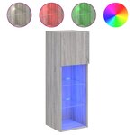 vidaXL Meubles TV avec lumières LED 2 Pièces sonoma gris 30 5x30x90 cm