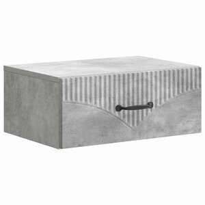 vidaXL Cabinet de chevet mural Gris béton 49 x 34 5 x 20 cm